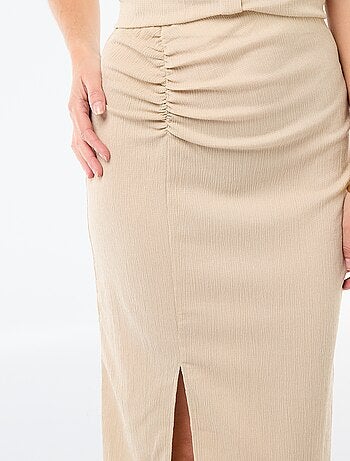 Falda midi de punto texturizado