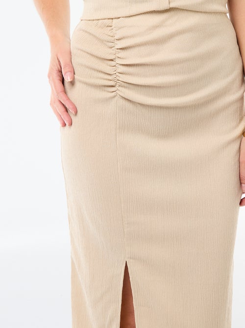 Falda midi de punto texturizado - Kiabi