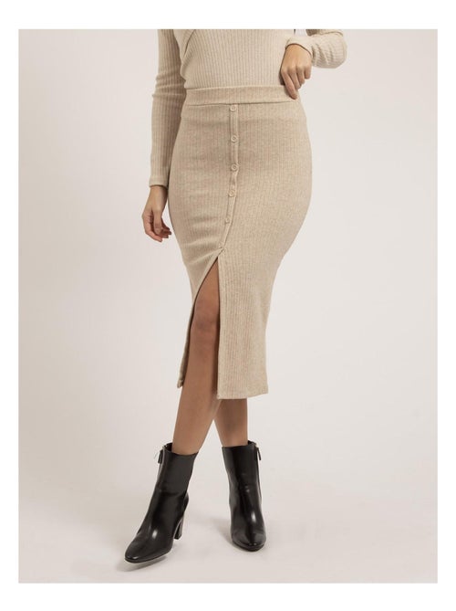 Falda midi de punto XASHERE - Kiabi Falda midi de punto XASHERE - Kiabi