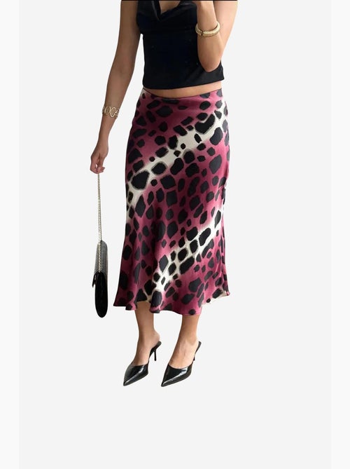 Falda midi de rayas de leopardo mixray - Kiabi Falda midi de rayas de leopardo mixray - Kiabi