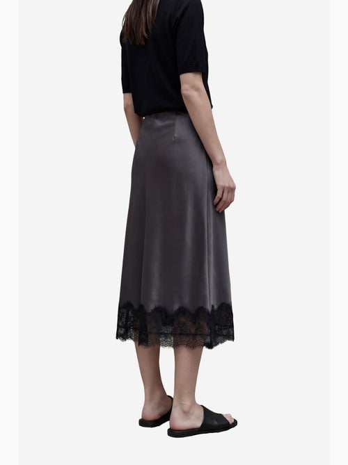 Falda midi de satén de talle alto my fashion - Kiabi