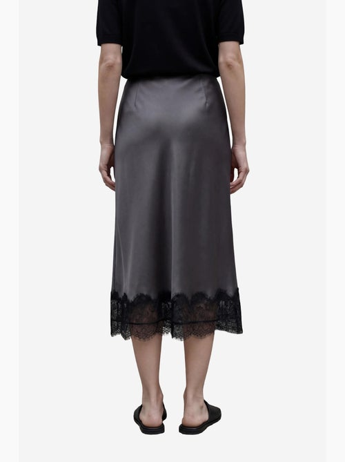 Falda midi de satén de talle alto my fashion - Kiabi