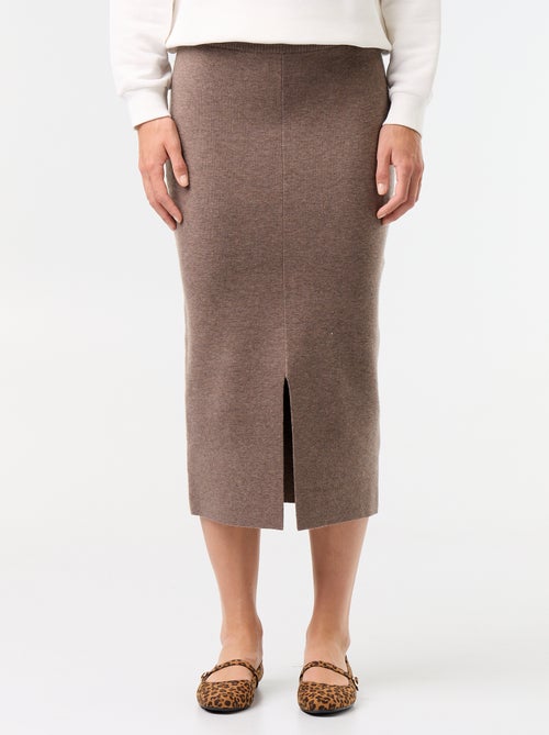 Falda midi de tejido otomán - Kiabi