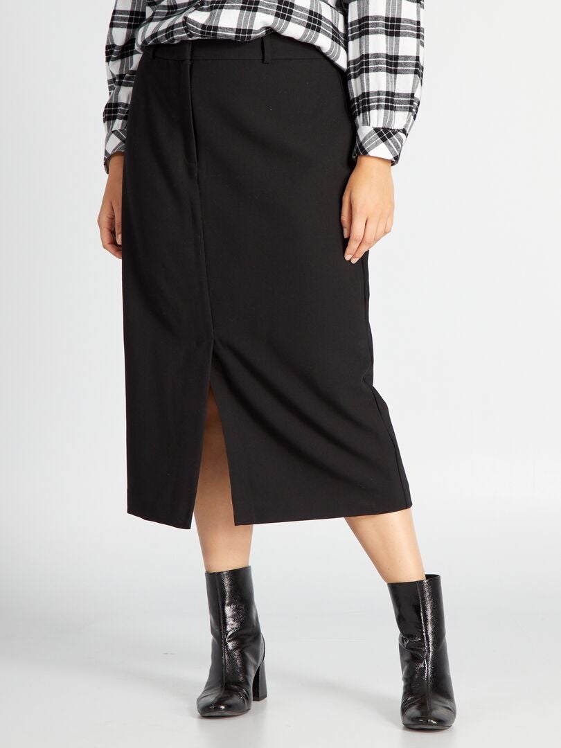 Falda midi de tubo negro - Kiabi
