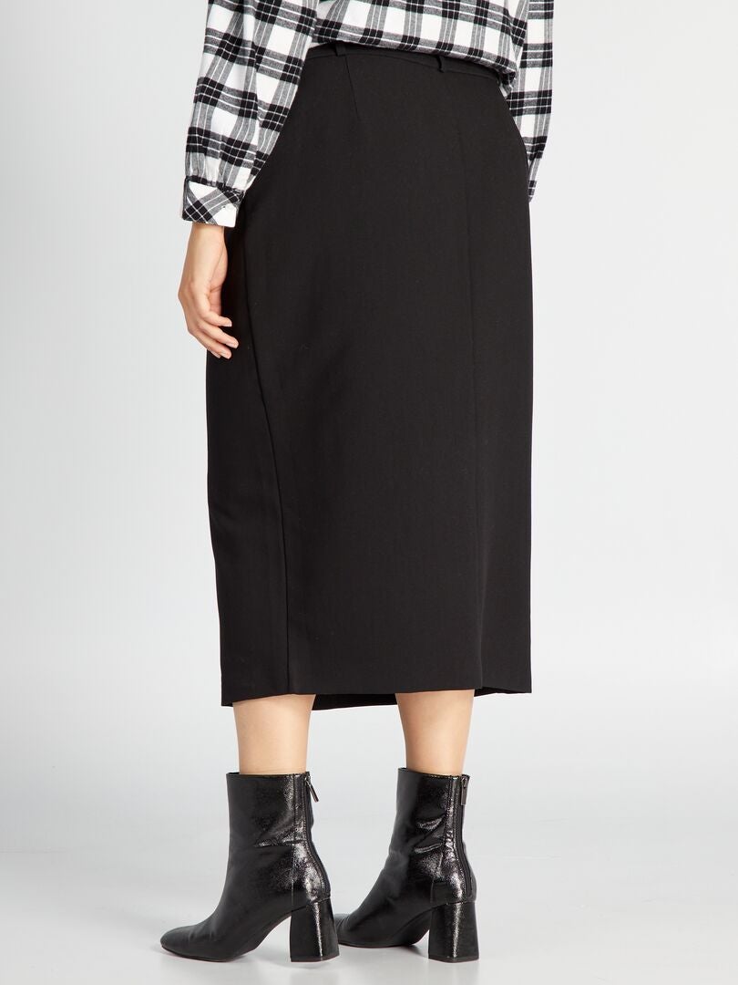 Falda midi de tubo negro - Kiabi