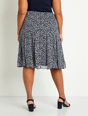 Falda midi de vuelo de gasa estampada - Afibel