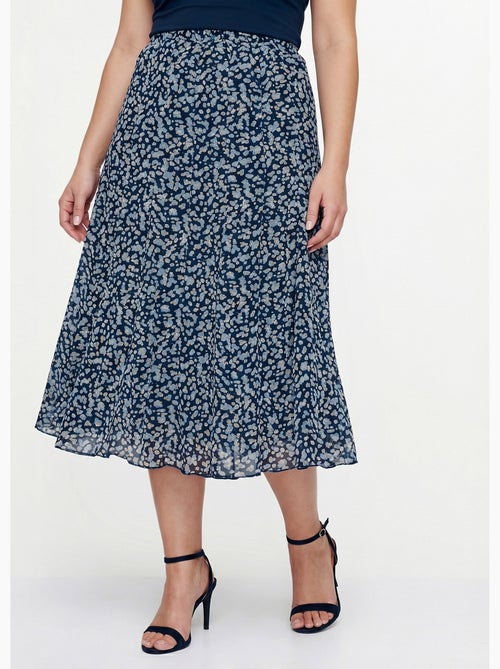 Falda midi de vuelo de gasa estampada - Afibel - Kiabi