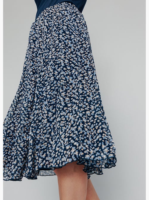 Falda midi de vuelo de gasa estampada - Afibel - Kiabi