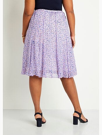 Falda midi de vuelo de gasa estampada - Afibel