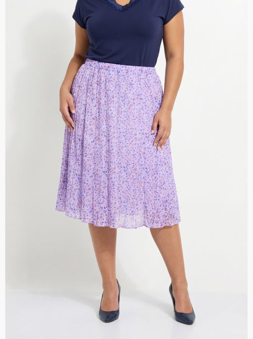 Falda midi de vuelo de gasa estampada - Afibel - Kiabi