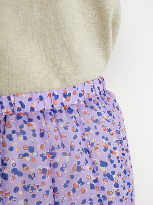 Falda midi de vuelo de gasa estampada - Afibel - Kiabi