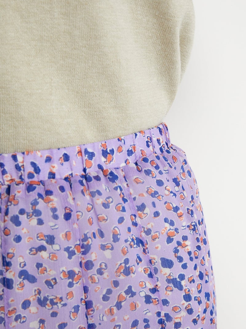 Falda midi de vuelo de gasa estampada - Afibel Malva lila - Kiabi
