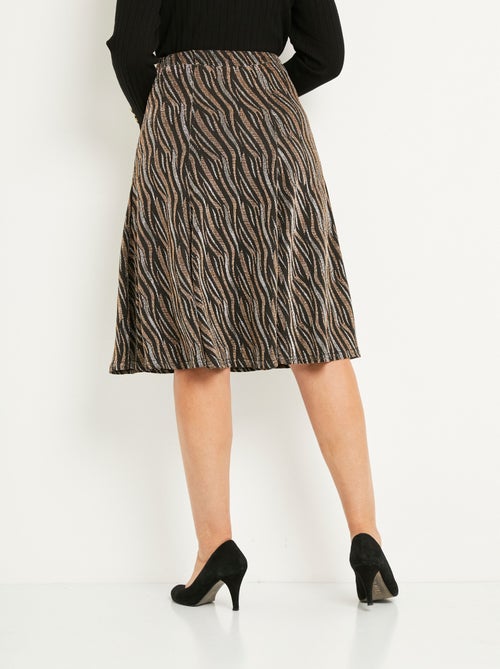 Falda midi de vuelo en punto de jacquard brillante - Afibel - Kiabi