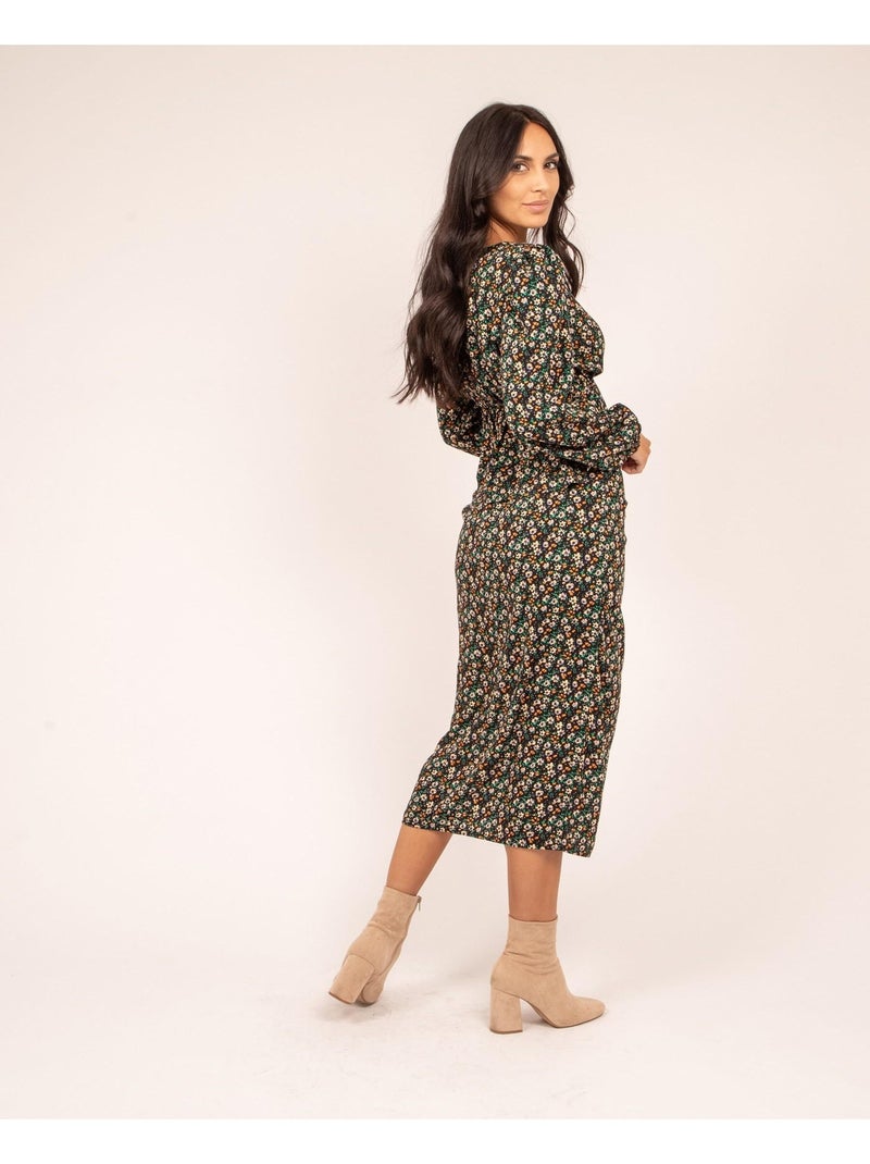 Falda midi estampada XANITA Negro - Kiabi