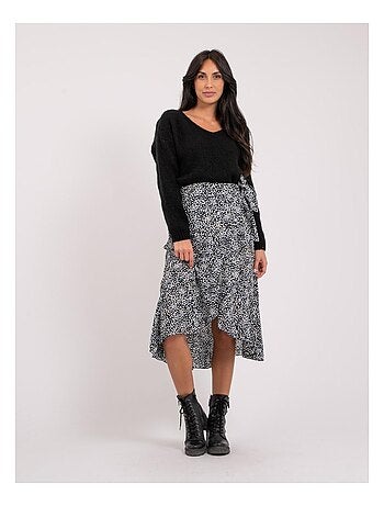 Falda midi estampada XISSA