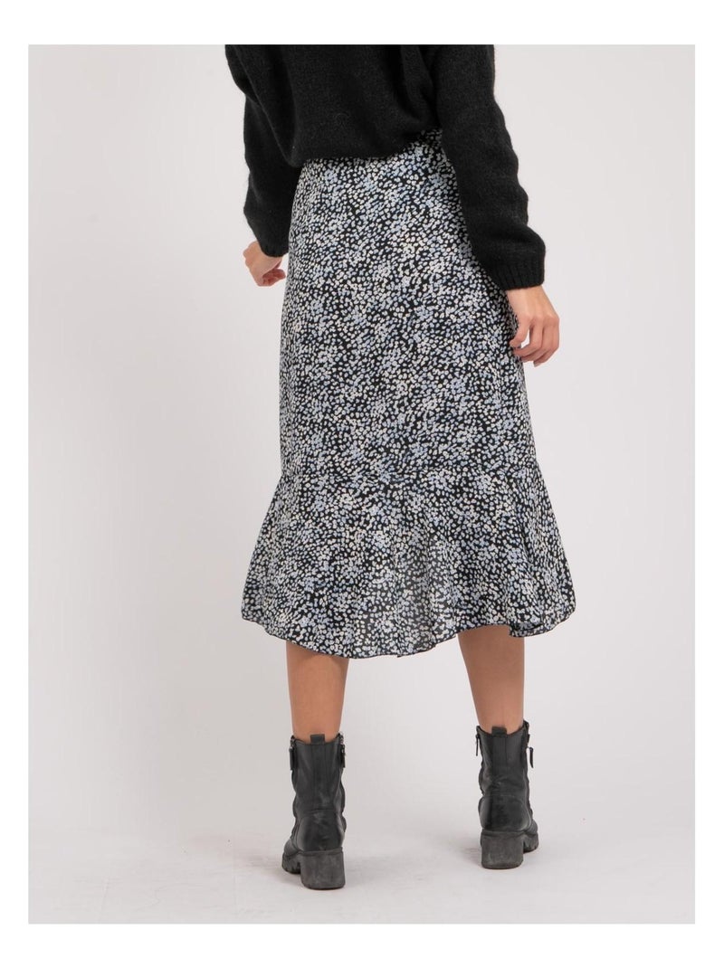 Falda midi estampada XISSA Azul - Kiabi
