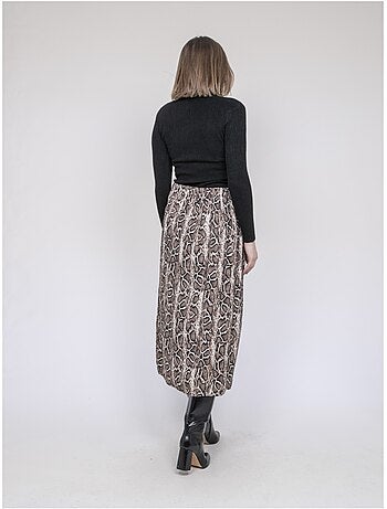 Falda midi estampado pitón XAVIA