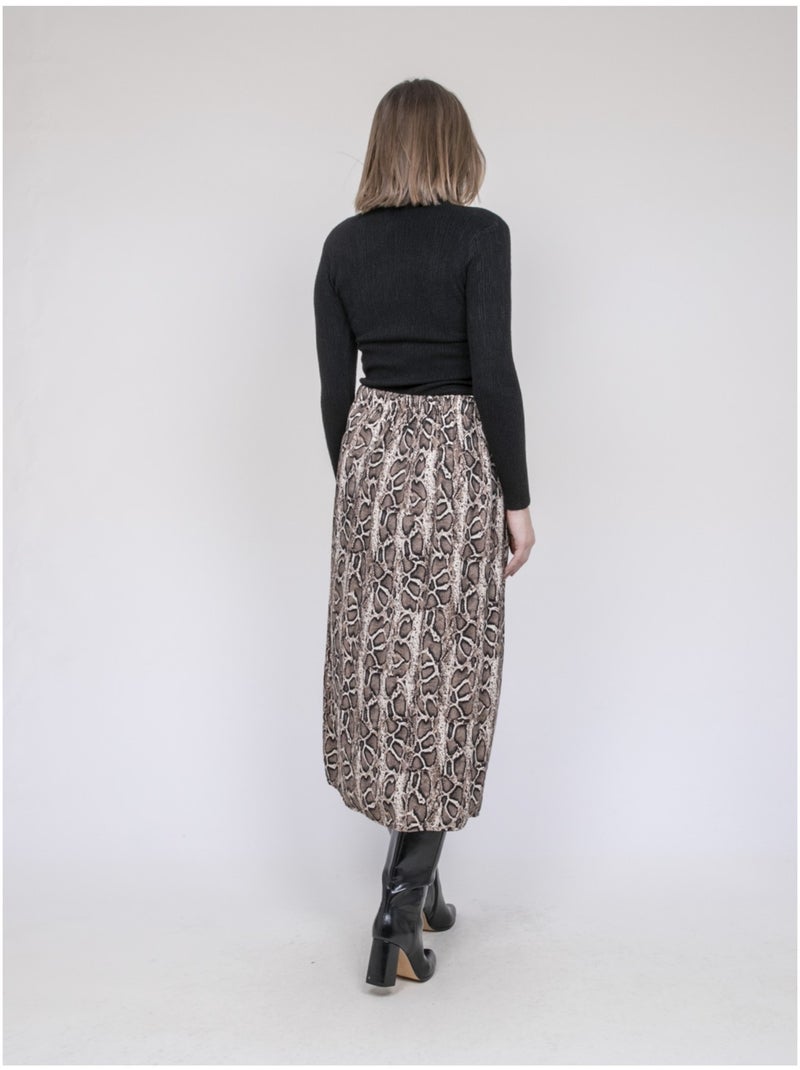 Falda midi estampado pitón XAVIA Beige - Kiabi