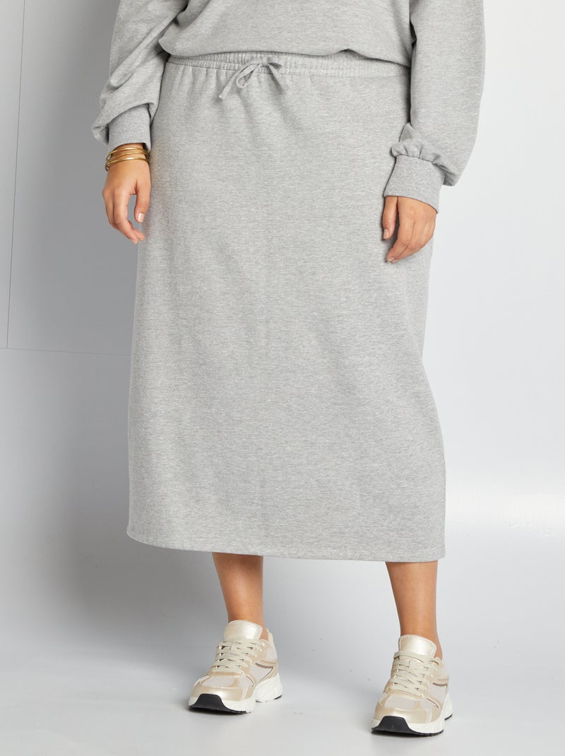 Falda midi estilo jogging GRIS - Kiabi