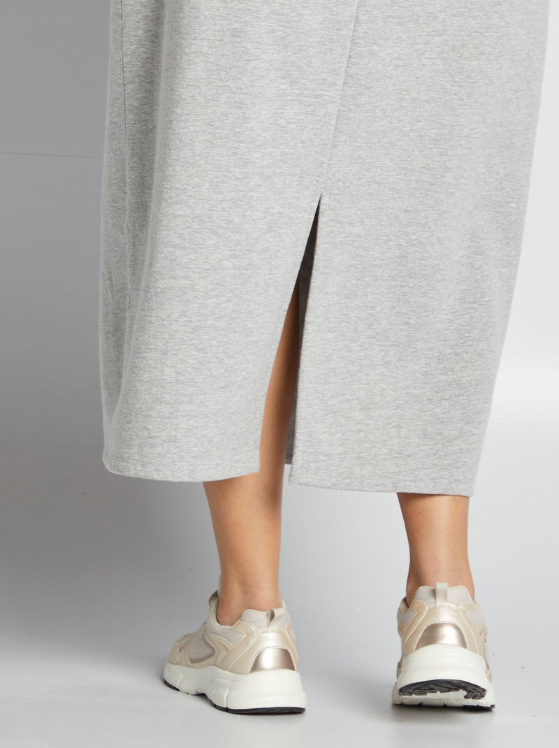 Falda midi estilo jogging GRIS - Kiabi