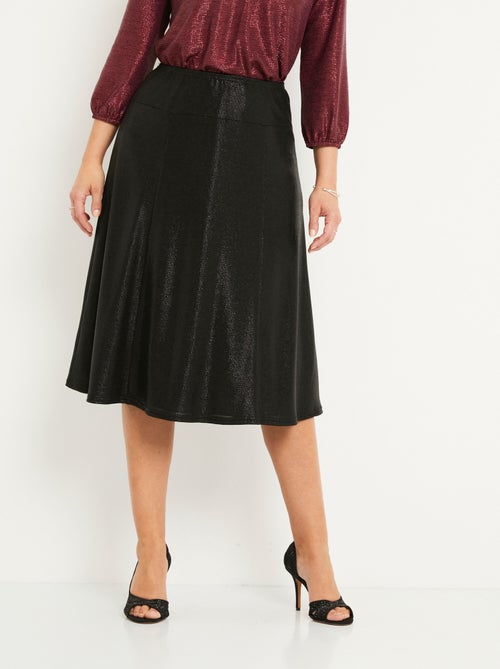 Falda midi evasé de punto brillante - Afibel - Kiabi