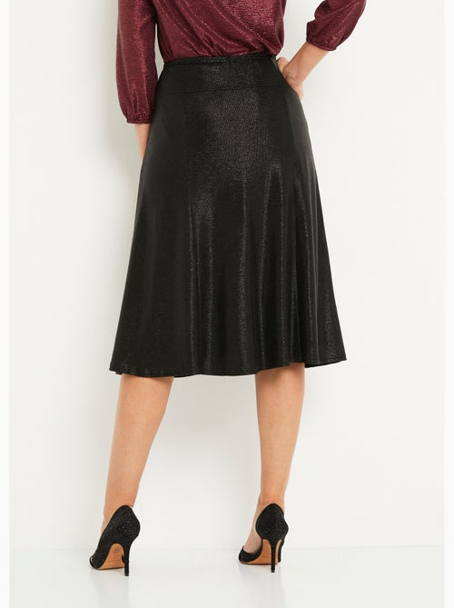 Falda midi evasé de punto brillante - Afibel - Kiabi