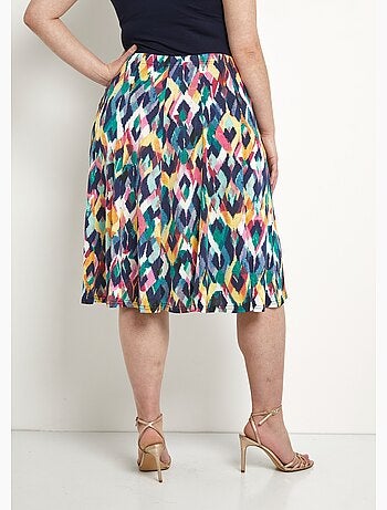 Falda midi evasé estampada - Afibel