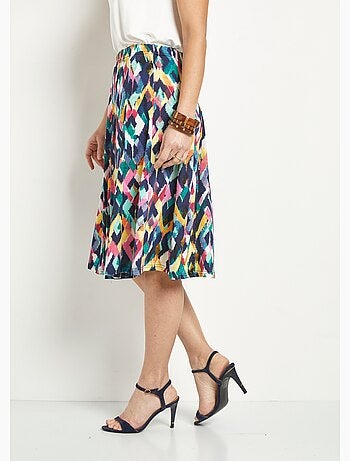 Falda midi evasé estampada - Afibel