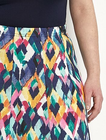 Falda midi evasé estampada - Afibel