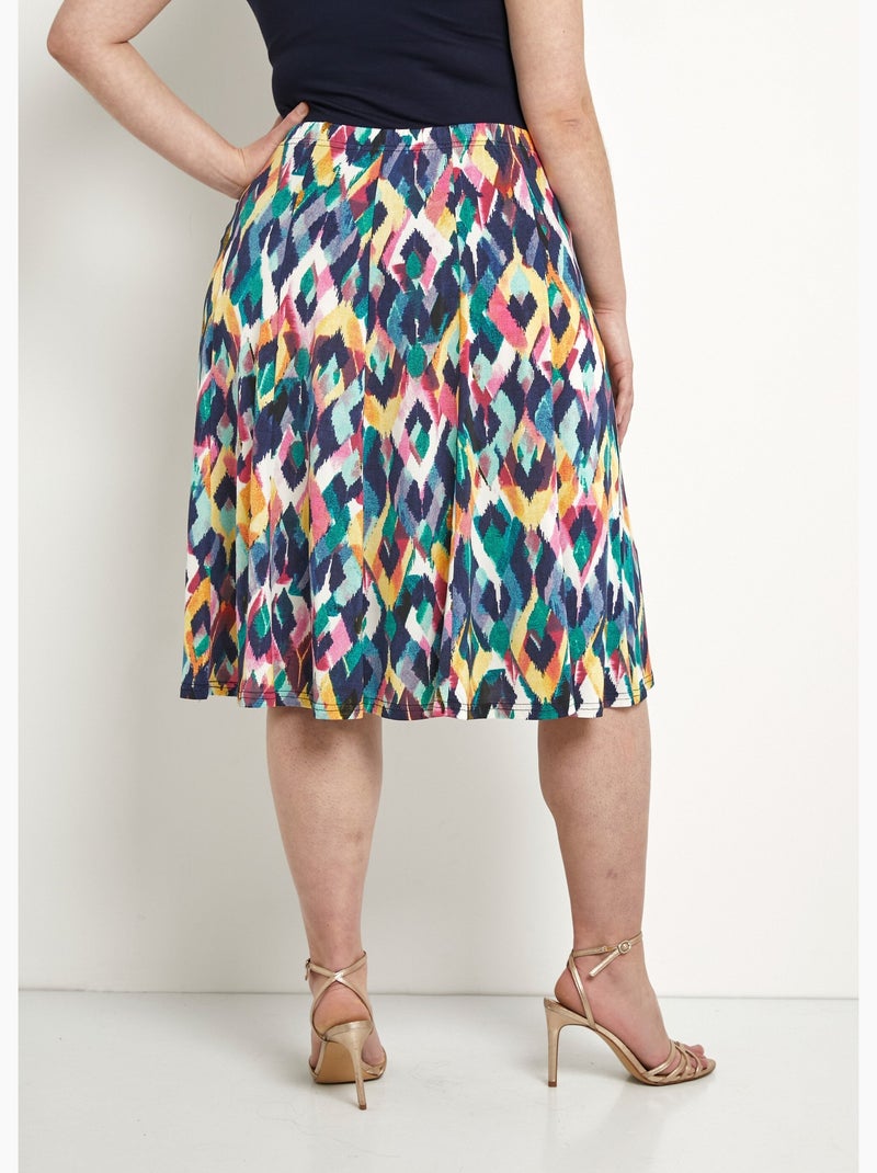 Falda midi evasé estampada - Afibel Multicolor - Kiabi