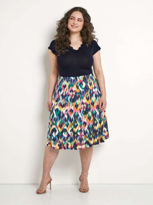 Falda midi evasé estampada - Afibel - Kiabi