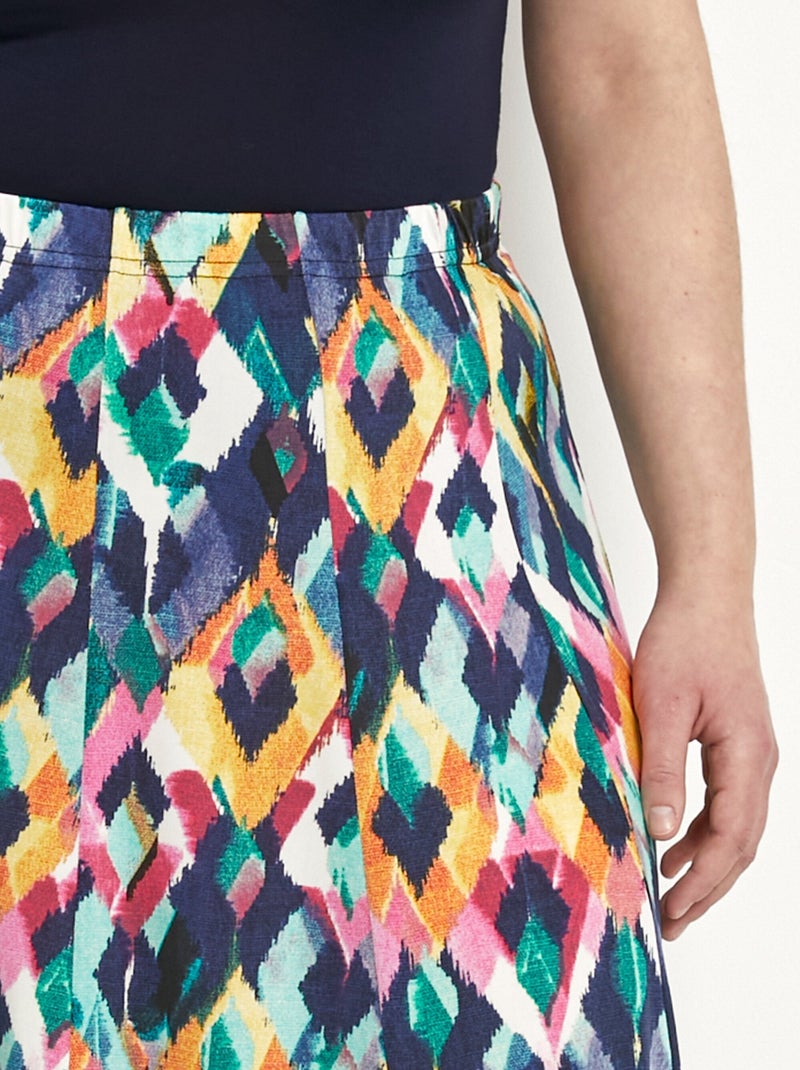 Falda midi evasé estampada - Afibel Multicolor - Kiabi