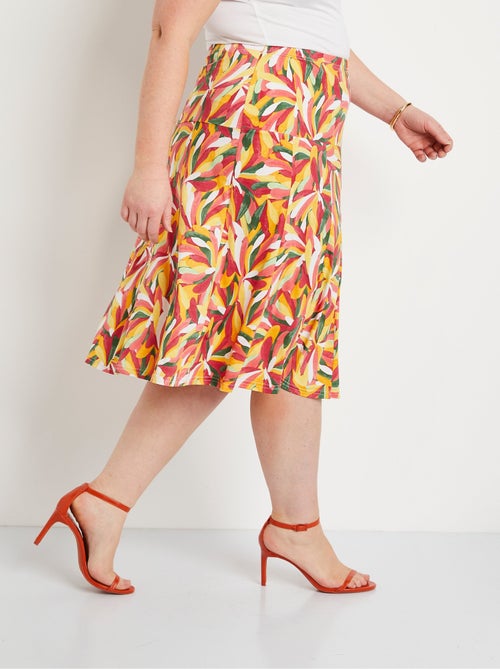 Falda midi evasé estampada - Afibel - Kiabi