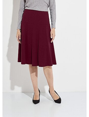 Falda midi evasé lisa con cintura elástica - Afibel