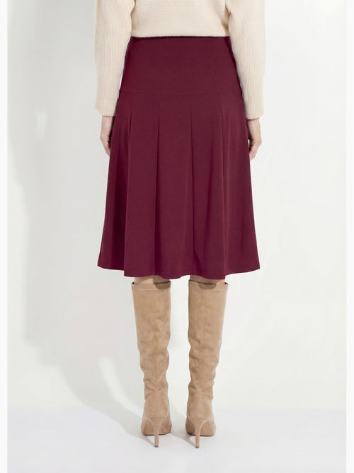 Falda midi evasé lisa con cintura elástica - afibel - Kiabi