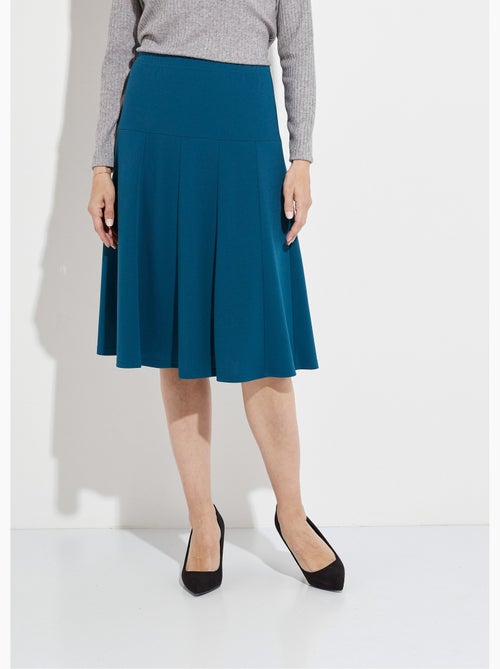 Falda midi evasé lisa con cintura elástica - Kiabi