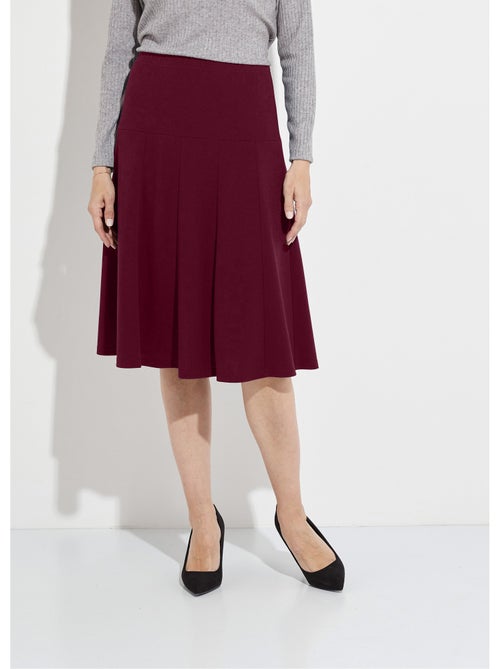 Falda midi evasé lisa con cintura elástica - Kiabi