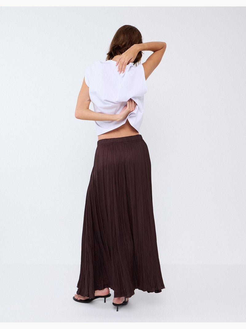 Falda midi fluida, mo fashion Marrón - Kiabi