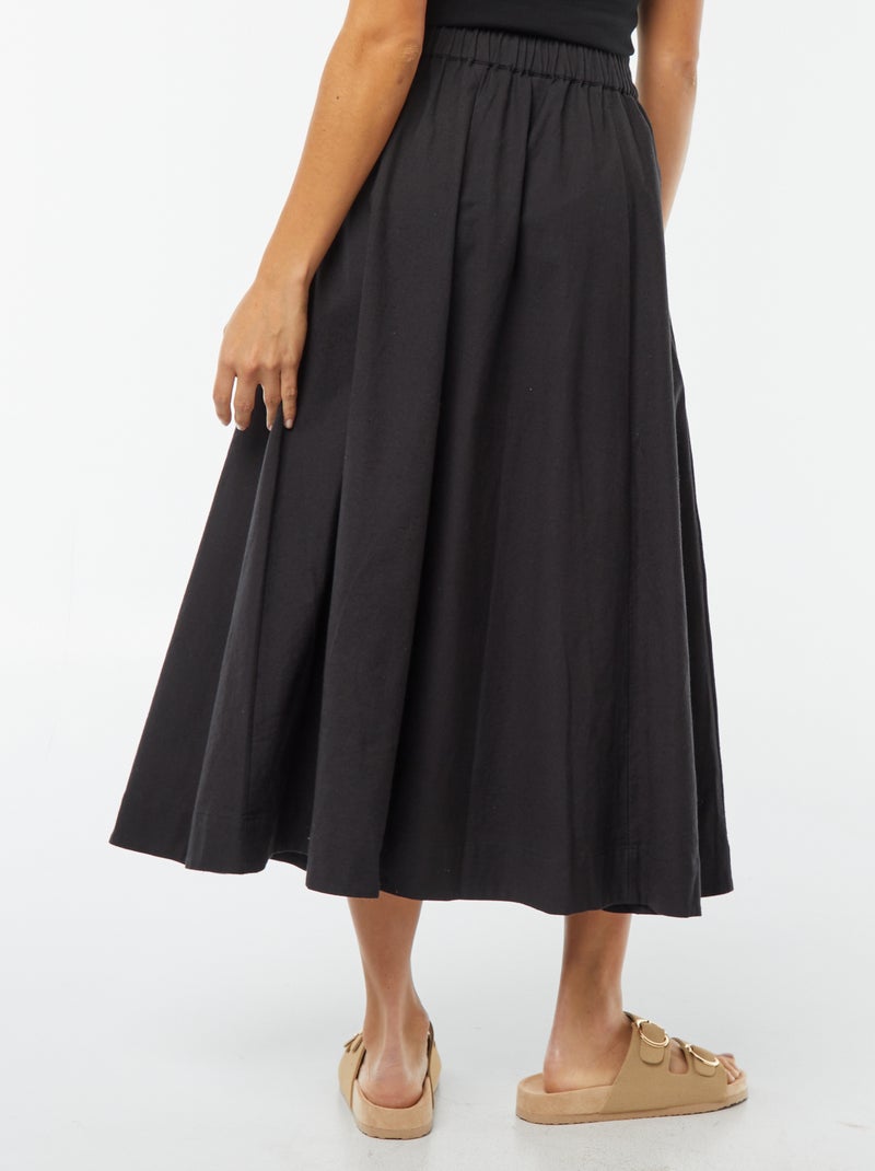 Falda midi forma evasé negro - Kiabi
