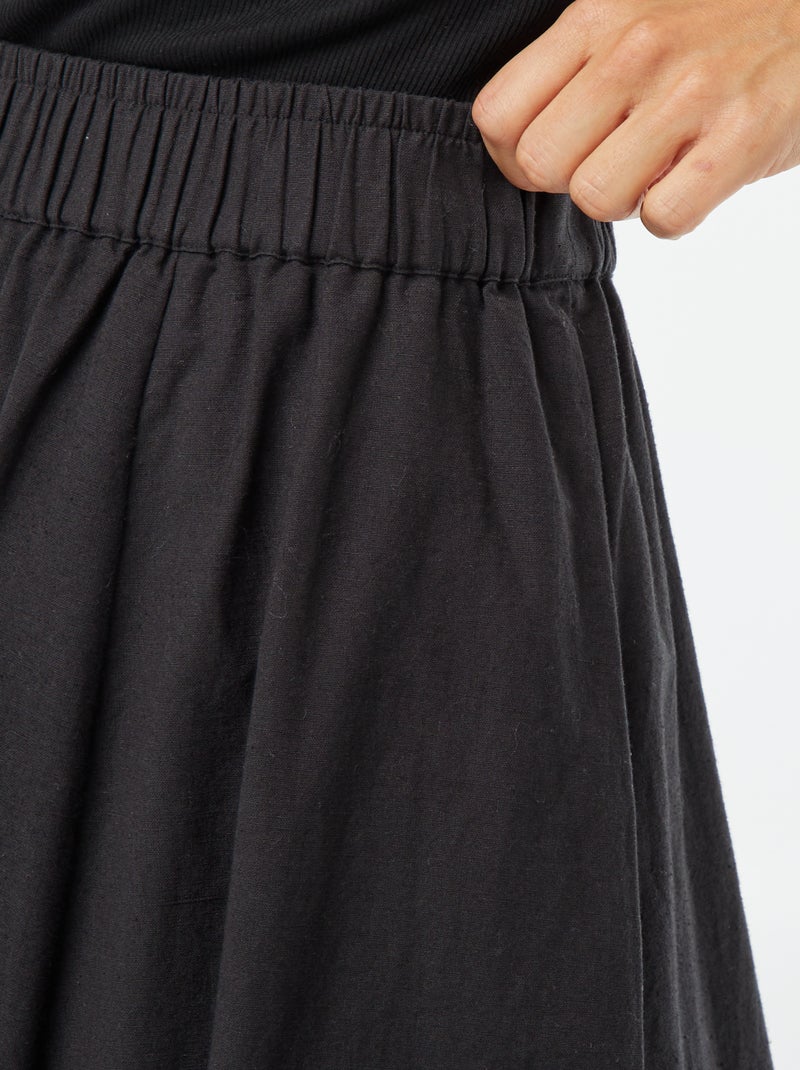 Falda midi forma evasé negro - Kiabi