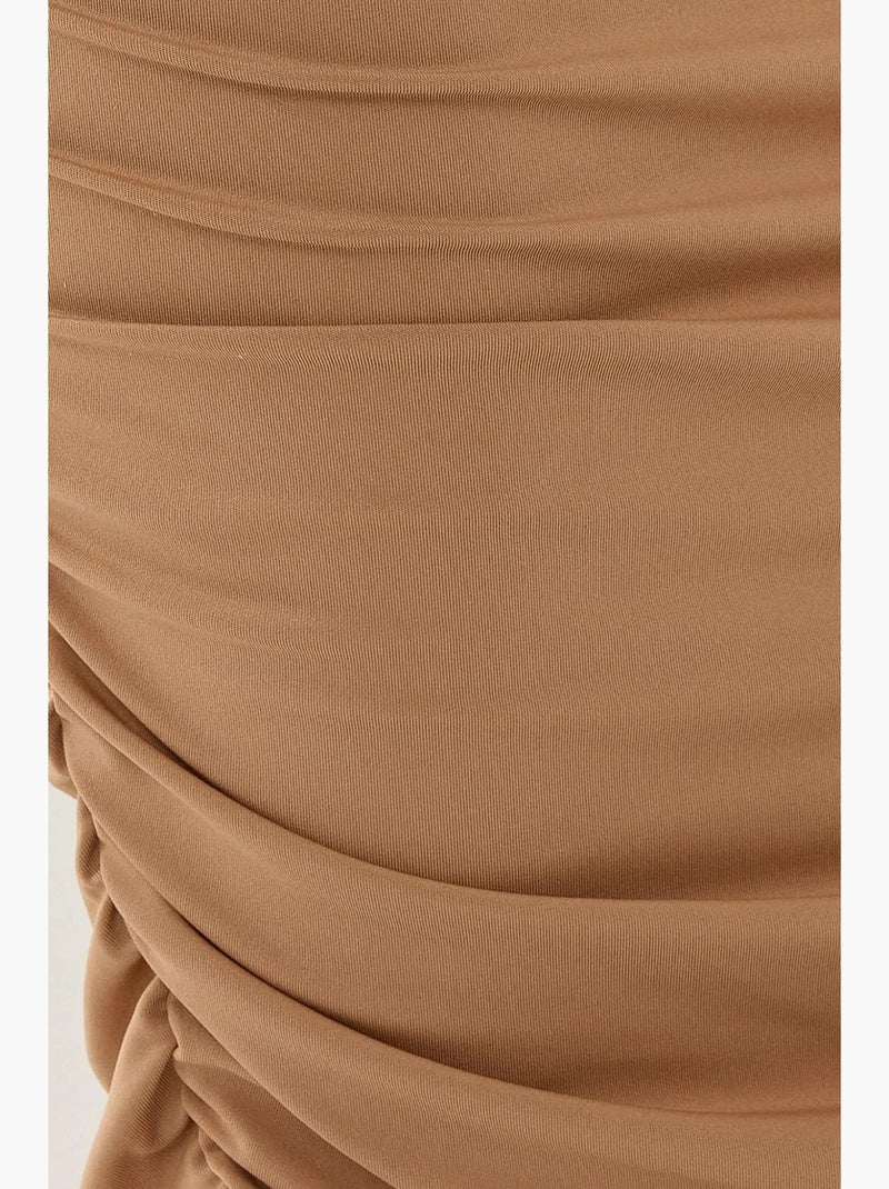 Falda midi fruncida hiccup Beige natural - Kiabi