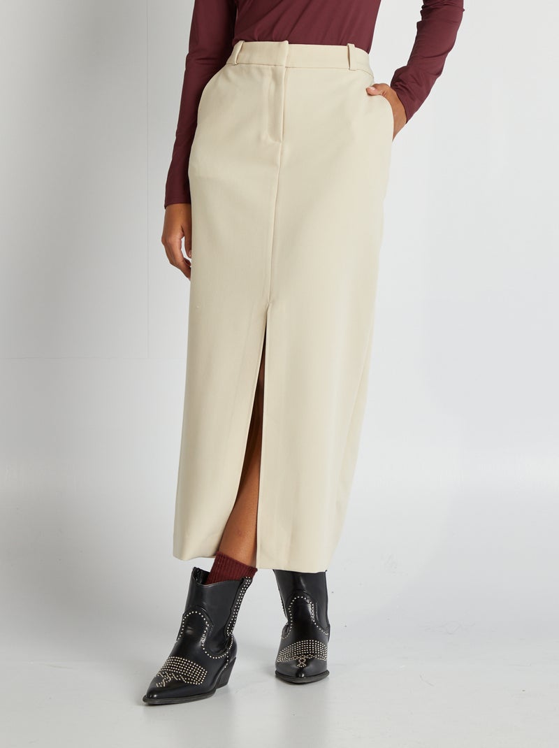 Falda midi GRIS - Kiabi
