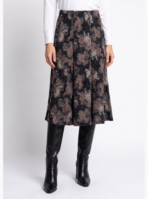 Falda midi holgada de punto estampada - afibel - Kiabi