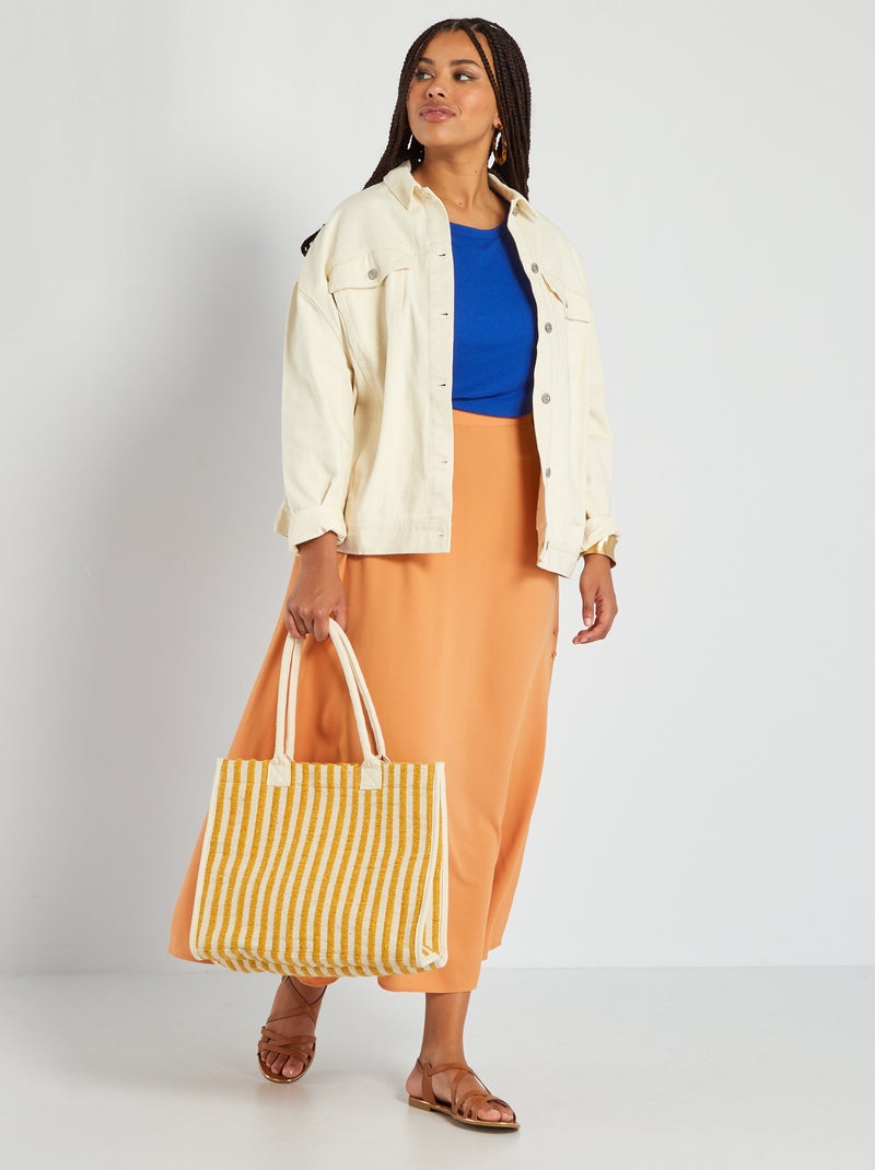 Falda midi MARRON - Kiabi