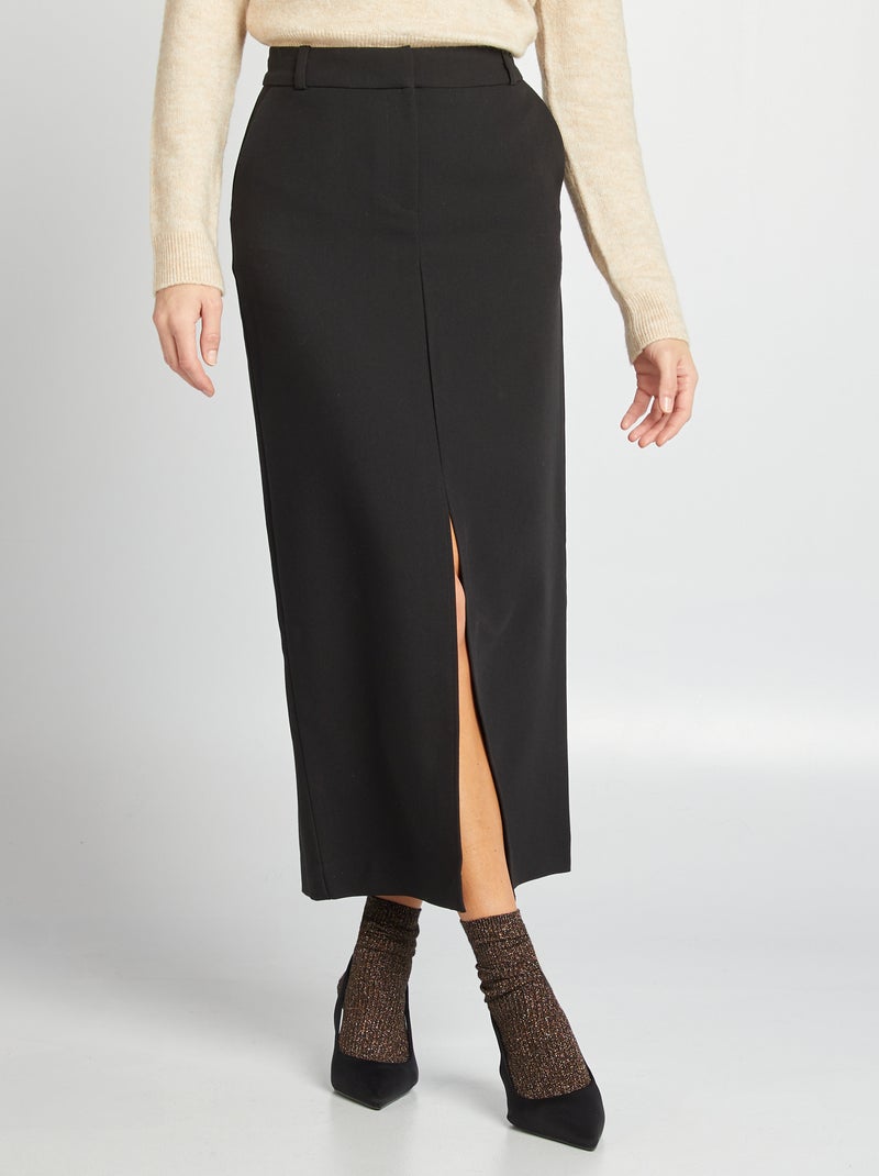 Falda midi negro - Kiabi