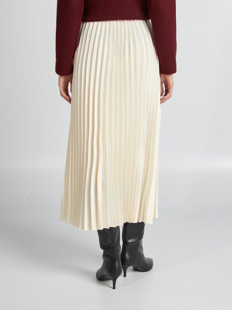 Falda midi plisada beige - Kiabi