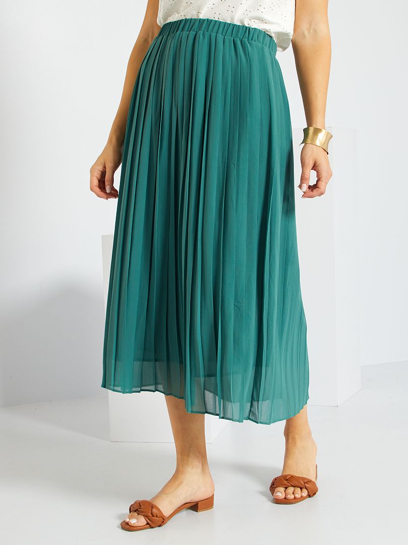 Decremento alto Depresión Falda midi plisada - verde oscuro - Kiabi - 18.00€