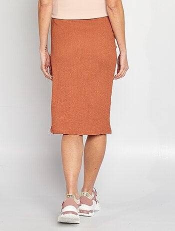 Falda midi premamá de punto gofrado