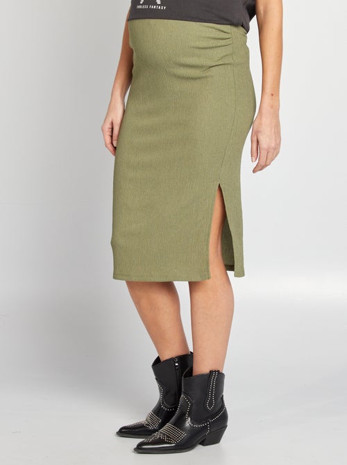 Falda midi premamá de punto gofrado - Kiabi