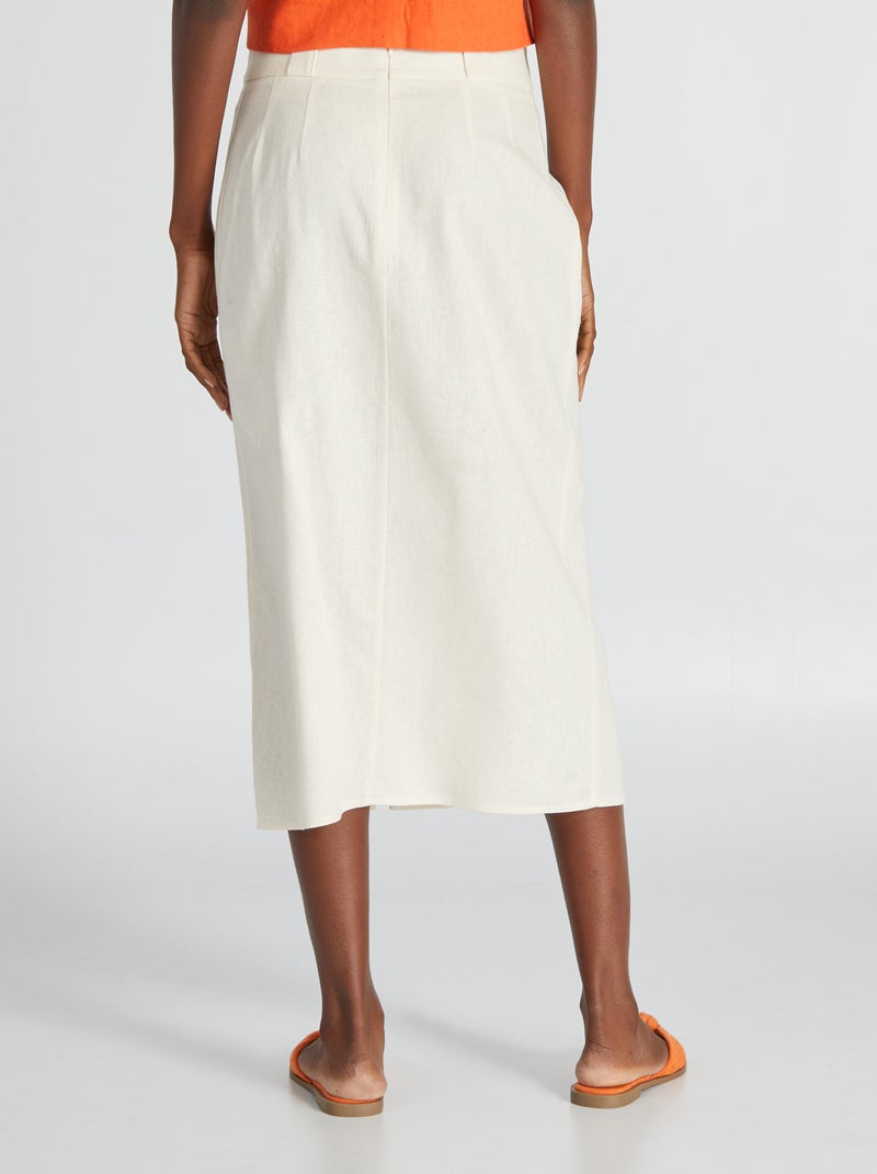 Falda midi recta BLANCO - Kiabi